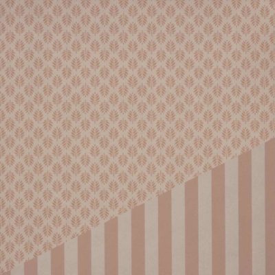 Image of: Gift wrap Leaf/Stripes Rosa 2-sided 55cm