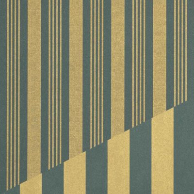 Image of: Gift wrap French Stripes Green/Gold 55cm