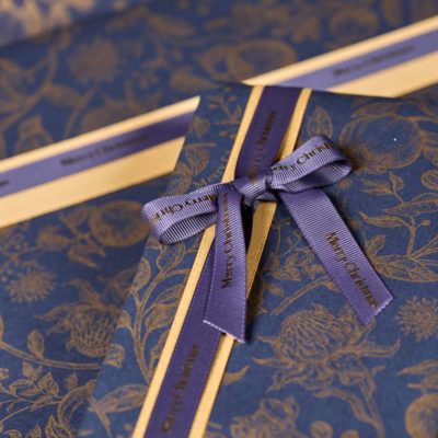 Image of: Gift wrap Leaf Blue/Gold 55cm